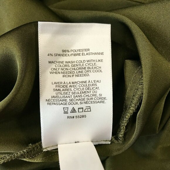 Express Womens Cap Sleeve Casual Key Hole Neck Olive Green Blouse Top Size XS - Picture 7 of 8